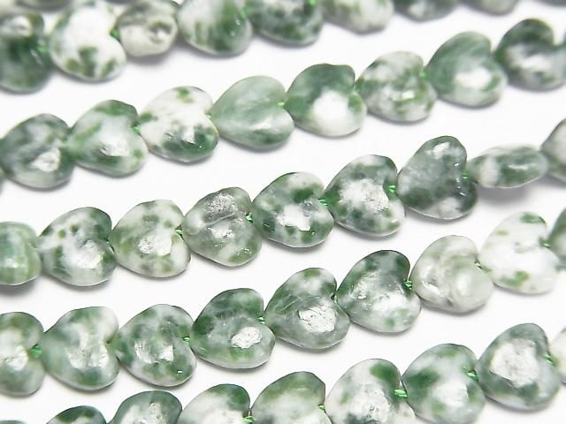 [Video] Saussurite Vertical Hole Heart Beads 6x6mm 1strand (approx. 15 inches/36 cm)