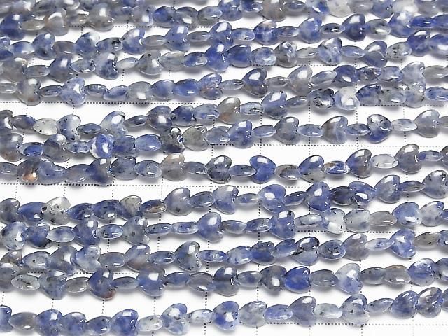 [Video] Sodalite AA Vertical Hole Heart 6x6mm 1strand beads (approx. 15 inches/36 cm)