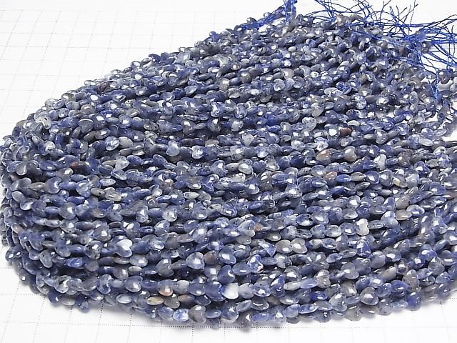 [Video] Sodalite AA Vertical Hole Heart 6x6mm 1strand beads (approx. 15 inches/36 cm)