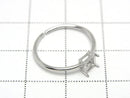 [Video] Silver925 Ring Frame (Prong Setting) Square Faceted 4mm Rhodium Plated Free Size 1pc