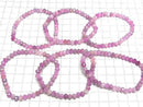 [Video] High Quality! Pink Sapphire AA+ Faceted Button Rondelle Bracelet 6x6x5mm