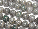 [Video] dZi Beads Round 8mm Green x Brown 1strand beads (approx. 13 inches/33 cm)