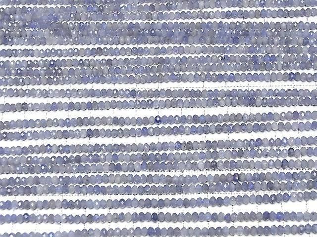 [Video]High Quality! Tanzanite AA++ Faceted Button Rondelle 4x4x3mm half or 1strand beads (aprx.15inch/37cm)