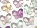 [Video] Multicolor Fluorite AAA- Butterfly Motif 14x18mm [Vertical Hole] 5pcs