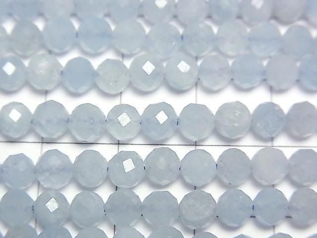 [Video]High Quality! Aquamarine AA++ Faceted Round 5mm 1strand beads (aprx.15inch/36cm)