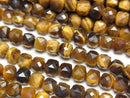 [Video] High Quality! Yellow Tiger's Eye AA++ Cube Shape 4.5x4.5x4.5mm 1strand beads (approx. 15 inches/36 cm)