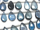[Video] High Quality London Blue Topaz AAA Pear Shape (Smooth) Half or 1strand beads (approx. 8 inches/20 cm)