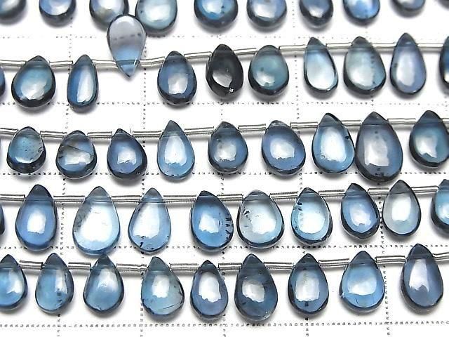 [Video] High Quality London Blue Topaz AAA Pear Shape (Smooth) Half or 1strand beads (approx. 8 inches/20 cm)