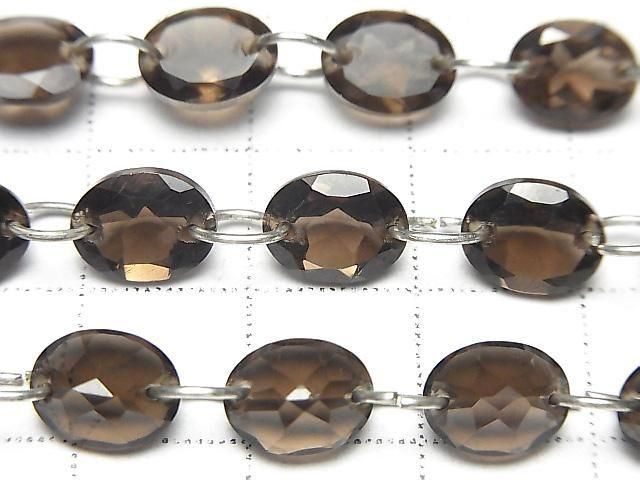 [Video] High Quality Smoky Quartz AAA- Oval Faceted 9x7mm [Double Hole] Half or 1strand beads (16pcs)