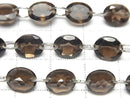 [Video] High Quality Smoky Quartz AAA- Oval Faceted 9x7mm [Double Hole] Half or 1strand beads (16pcs)