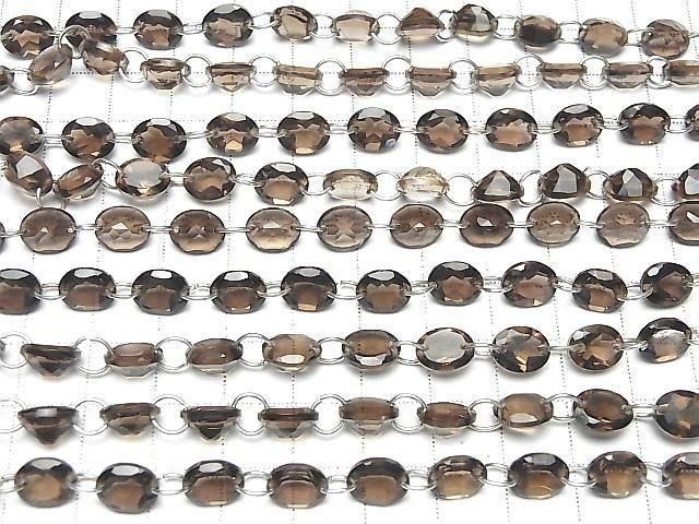 [Video] High Quality Smoky Quartz AAA- Oval Faceted 9x7mm [Double Hole] Half or 1strand beads (16pcs)