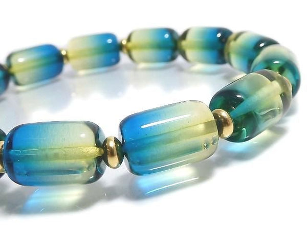 [Video][One of a kind] Blue Amber Tube Bracelet NO.1