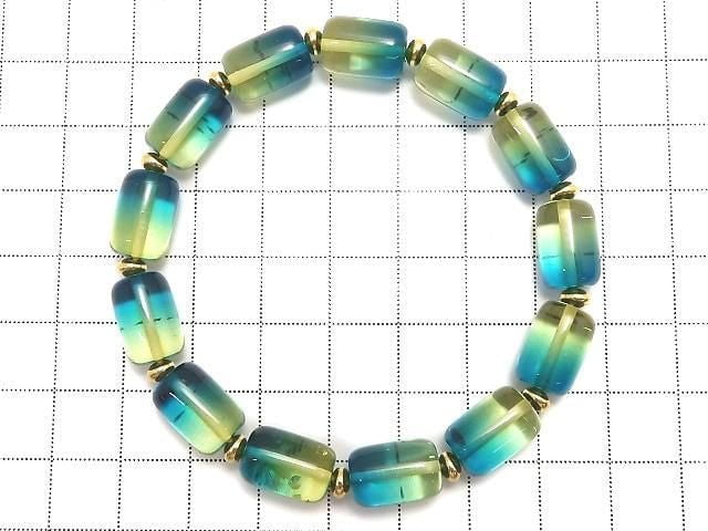[Video][One of a kind] Blue Amber Tube Bracelet NO.1