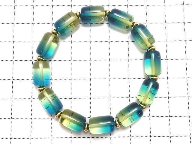 [Video][One of a kind] Blue Amber Tube Bracelet NO.2
