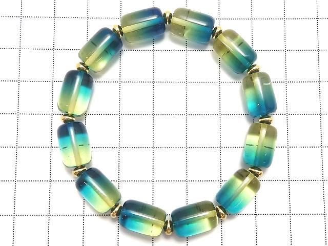 [Video][One of a kind] Blue Amber Tube Bracelet NO.4