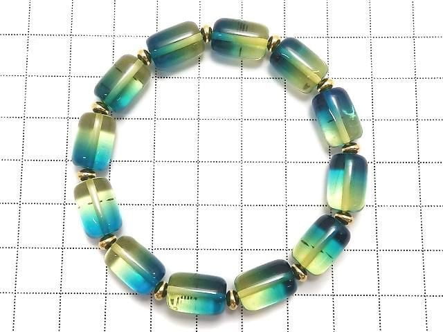 [Video][One of a kind] Blue Amber Tube Bracelet NO.6