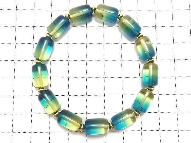 [Video][One of a kind] Blue Amber Tube Bracelet NO.7