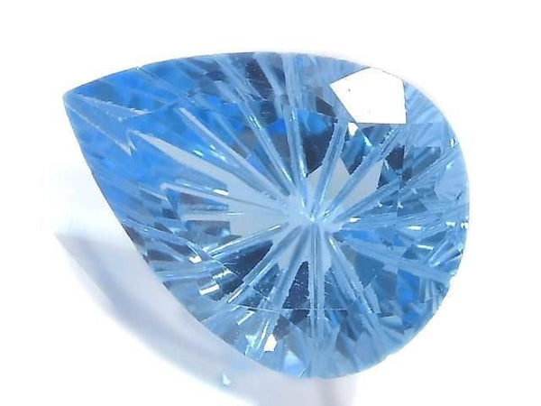 [Video][One of a kind] Swiss Blue Topaz AAA Loose stone Carved Faceted 1pc NO.7