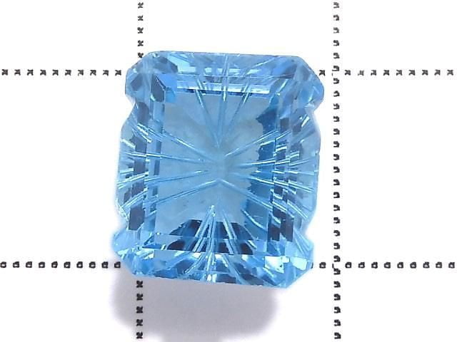 [Video][One of a kind] Swiss Blue Topaz AAA Loose stone Carved Faceted 1pc NO.9