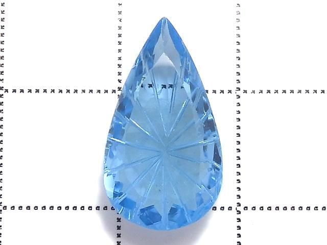 [Video][One of a kind] Swiss Blue Topaz AAA Loose stone Carved Faceted 1pc NO.11