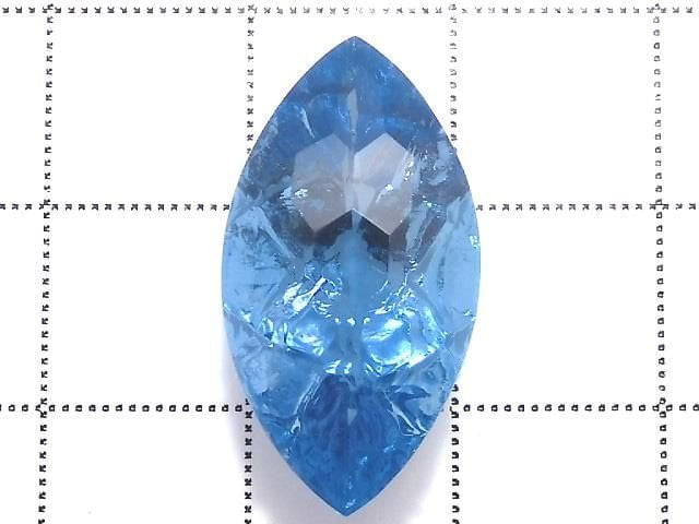 [Video][One of a kind] Swiss Blue Topaz AAA Loose stone Carved Faceted 1pc NO.19