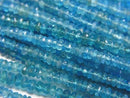 [Video] Neon Blue Apatite AA++ Faceted Button Rondelle Half or 1 Strand Beads (approx. 12 inches/30 cm)