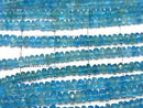 [Video] Neon Blue Apatite AA++ Faceted Button Rondelle Half or 1 Strand Beads (approx. 12 inches/30 cm)