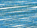[Video] Neon Blue Apatite AA++ Faceted Button Rondelle Half or 1 Strand Beads (approx. 12 inches/30 cm)