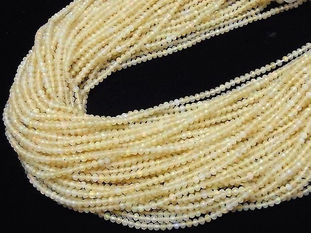 [Video] High Quality! Ethiopian Opal AA++ Faceted Button Rondelle 3x3x2mm Half or 1strand beads (approx. 12 inches/30 cm)