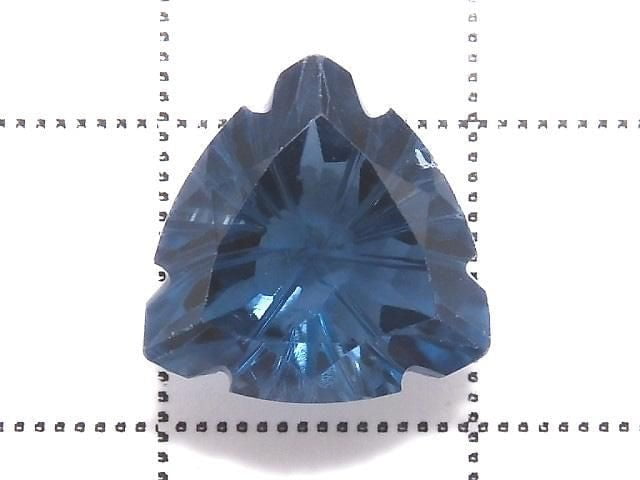 [Video][One of a kind] London Blue Topaz AAA Loose stone Carved Faceted 1pc NO.26