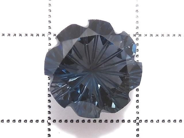 [Video][One of a kind] London Blue Topaz AAA Loose stone Carved Faceted 1pc NO.28