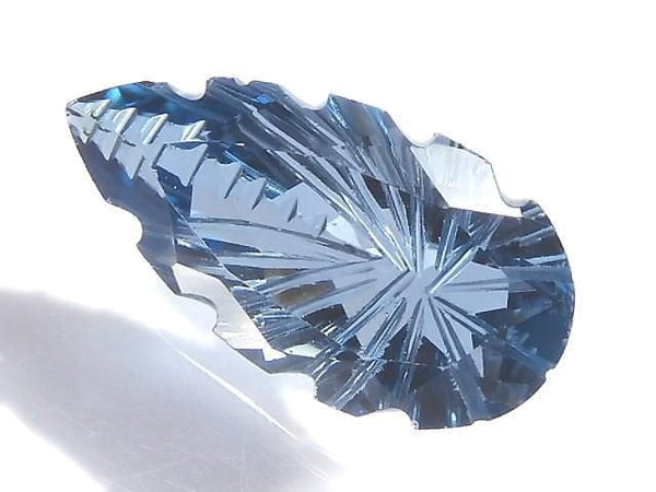 [Video][One of a kind] London Blue Topaz AAA Loose stone Carved Faceted 1pc NO.32