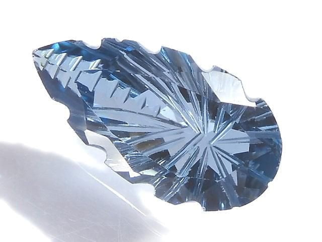 [Video][One of a kind] London Blue Topaz AAA Loose stone Carved Faceted 1pc NO.32