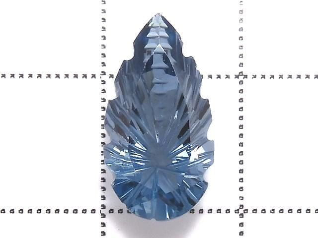 [Video][One of a kind] London Blue Topaz AAA Loose stone Carved Faceted 1pc NO.32