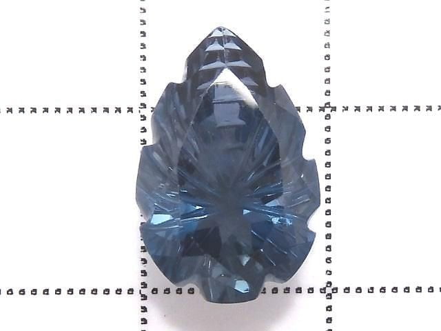 [Video][One of a kind] London Blue Topaz AAA Loose stone Carved Faceted 1pc NO.33