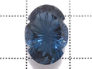 [Video][One of a kind] London Blue Topaz AAA Loose stone Carved Faceted 1pc NO.37