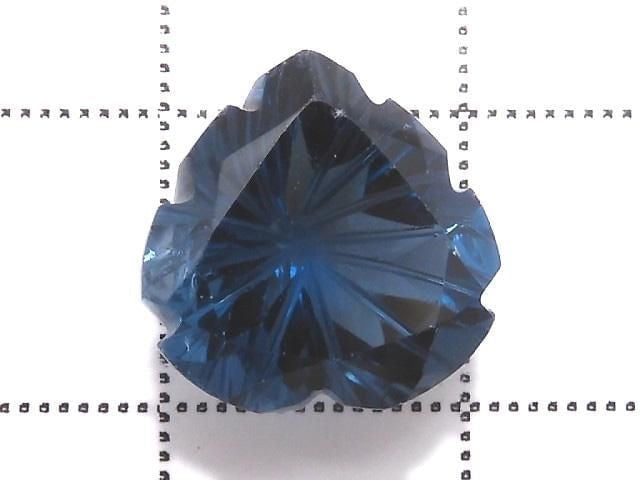 [Video][One of a kind] London Blue Topaz AAA Loose stone Carved Faceted 1pc NO.38