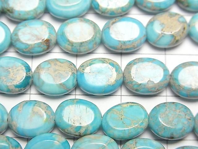 [Video] Light Blue Kaolinite Oval 10x8mm 1strand beads (approx. 15 inches/37 cm)