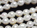 [Video] Fresh Water Pearl AA+ Natural Drop-Rice 6-7mm White 1strand beads (approx. 14 inches/35 cm)