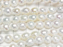 [Video] Fresh Water Pearl AA+ Natural Drop-Rice 6-7mm White 1strand beads (approx. 14 inches/35 cm)