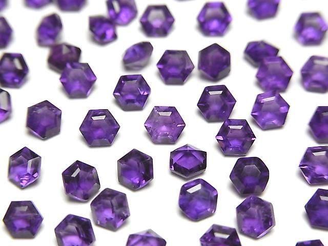 [Video] High Quality Amethyst AAA Loose Stone Hexagon Cut 4.5x4mm 10pcs