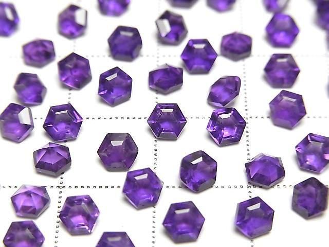 [Video] High Quality Amethyst AAA Loose Stone Hexagon Cut 4.5x4mm 10pcs