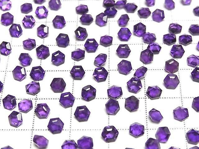 [Video] High Quality Amethyst AAA Loose Stone Hexagon Cut 4.5x4mm 10pcs