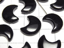 [Video] Onyx Moon Motif 15x12mm [Half Drilled Hole] 3pcs