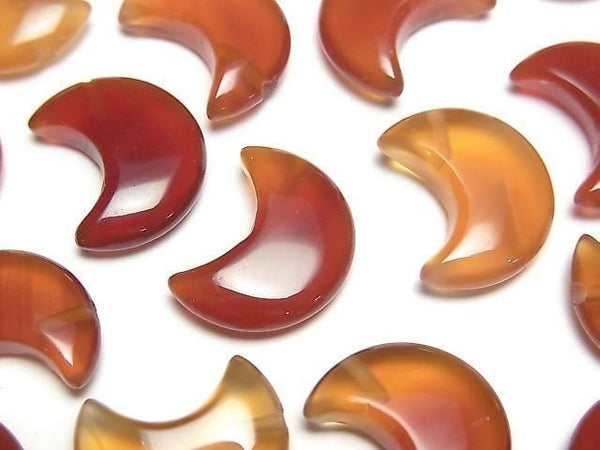 [Video] Carnelian Moon Motif 15x12mm [Half Drilled Hole] 3pcs
