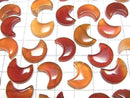 [Video] Carnelian Moon Motif 15x12mm [Half Drilled Hole] 3pcs