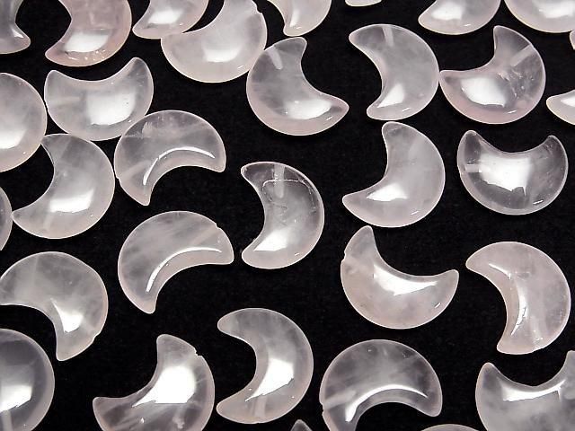 [Video] Rose Quartz AA++ Moon Motif 15x12mm [Half Drilled Hole] 4pcs