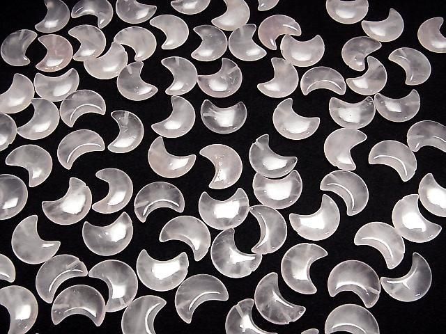 [Video] Rose Quartz AA++ Moon Motif 15x12mm [Half Drilled Hole] 4pcs