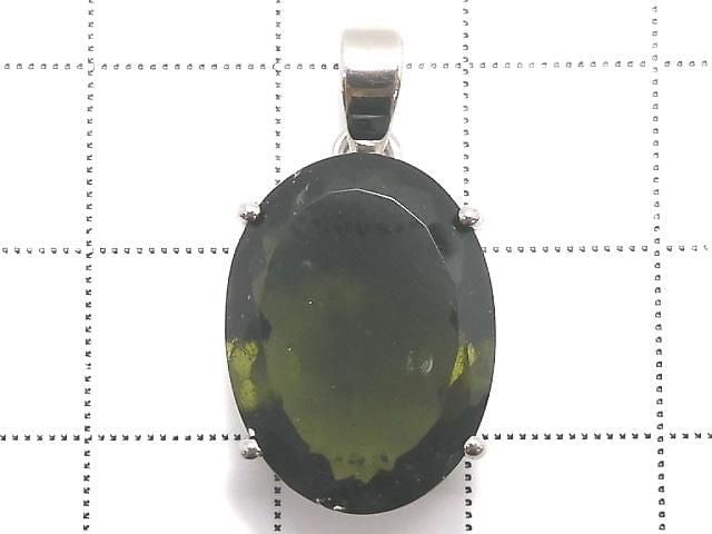 [Video][One of a kind] Moldavite AAA Faceted Pendant Silver925 NO.132