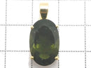 [Video][One of a kind] Moldavite AAA Faceted Pendant 18KGP NO.136